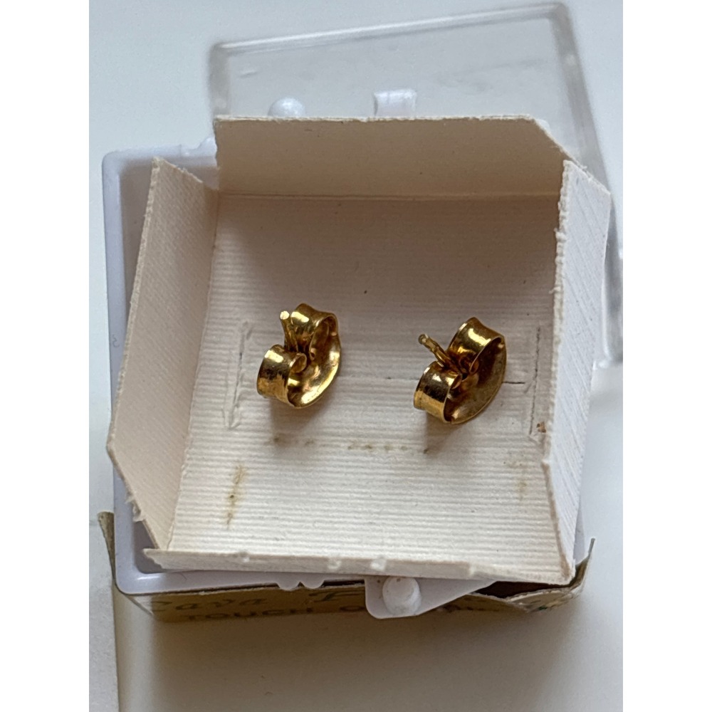 Vintage Fantasia Pacific Lava Fantasia Olivine 14K Gold Post Stud Earrings - Picture 3 of 5